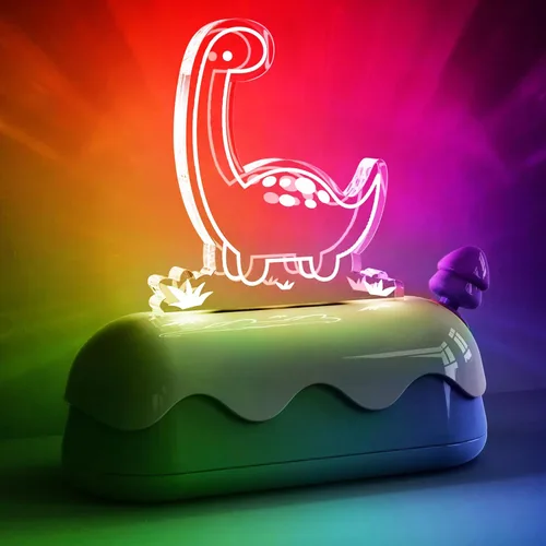 L LOHAS LED Bonita luz nocturna de dinosaurio, lámpara de escritorio de dinosaurio Kawaii para niños, bonita decoración de escritorio, recargable