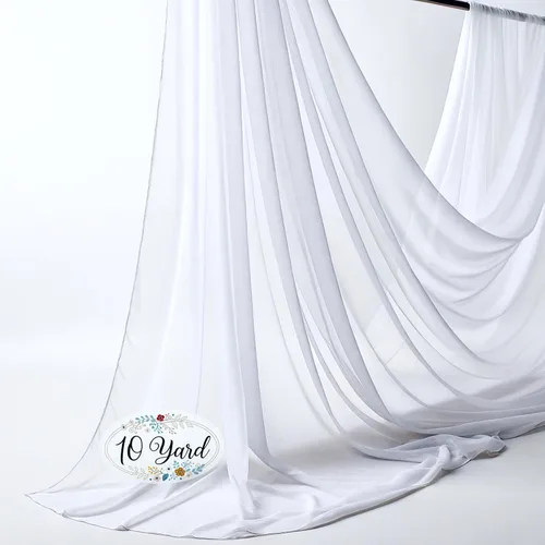 Miniatura 43 de New Star Fabrics Tela de gasa, material transparente continuo de 60 pulgadas de ancho (30 pies), 100% poliéster suave, ideal para bodas, fiestas