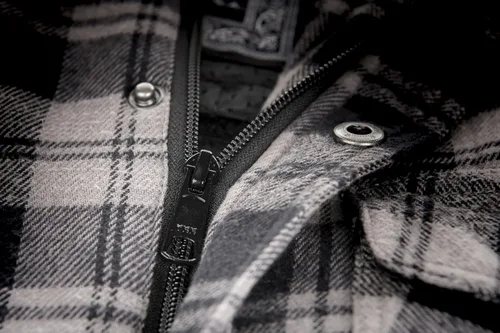 Miniatura 4 de HIGHWAY 21 Marksman - Camisa de franela a cuadros, con botones para motocicleta, tela protectora de algodón tejida