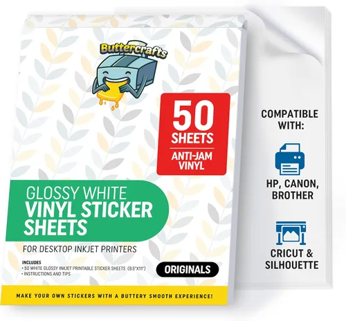 Miniatura 12 de Papel adhesivo de vinilo transparente imprimible, impermeable, 25 hojas de 8.5 x 11 pulgadas, impresora de inyección de tinta (no Epson), papel Claro