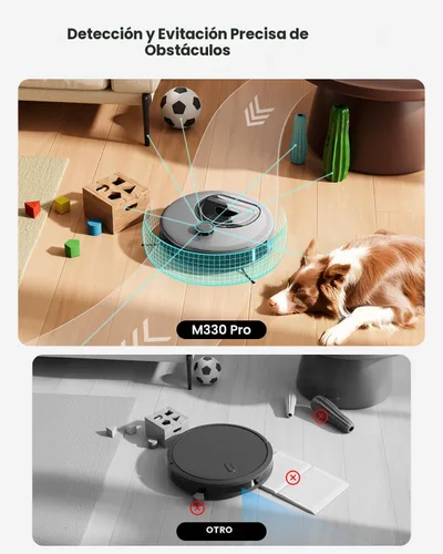 Miniatura 3 de Lefant Robot Aspirador y Fregona, Navegación LiDAR Mejorada, Recipiente de Polvo Visible de 450ml, Fuerte Succión, Mapeo de Varias Plantas, Gris