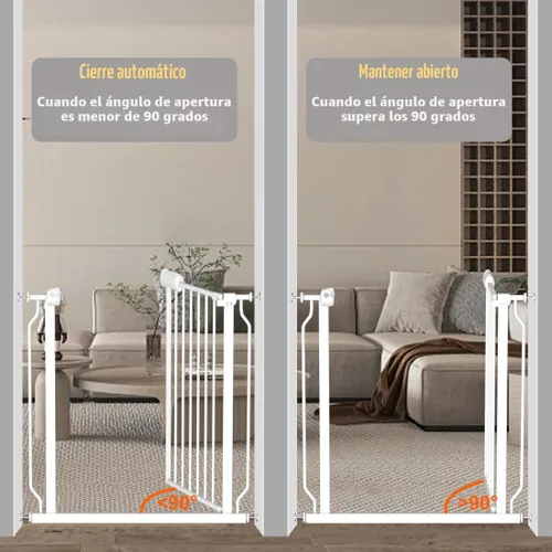 Miniatura 5 de Fairy Baby Puerta de bebé extra ancha para puertas, puertas de seguridad de cierre automático para dormitorio, se adapta a 57.5 pulgadas a 62