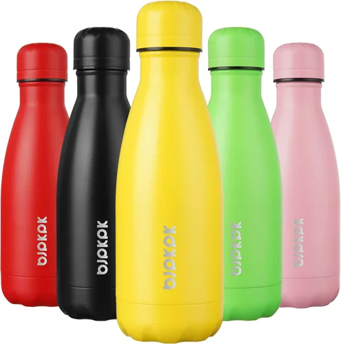 Miniatura 111 de BJPKPK Botellas de agua de acero inoxidable con aislamiento de 17 onzas, mantiene el frío y el calor, brillante oro rosa Oro rosa brillante