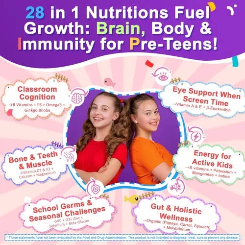 Miniatura 3 de Nextdia Gomitas multivitamínicas rellenas para adolescentes y niñas de 12 a 17, 18 y 19 años, multivitamínico para niños mayores de 10 años