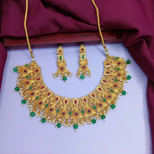 Miniatura 2 de Efulgenz Indian Wedding Jewelry for Women Antique Gold Tone Pink Choker Necklace Set Faux Pearl Drop Dangle Earrings Faux Kundan Bridal Set Indian