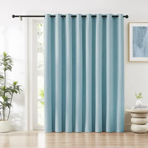 Miniatura 17 de Cortinas opacas de lino beige Melodieux de 63 pulgadas de largo para dormitorio, sala de estar, 100% cortinas con ojales para bloquear la luz