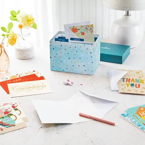 Miniatura 3 de Hallmark Juego de tarjetas de felicitación en blanco surtidas para todas las ocasiones (100 tarjetas) con organizador de tarjetas, surtido