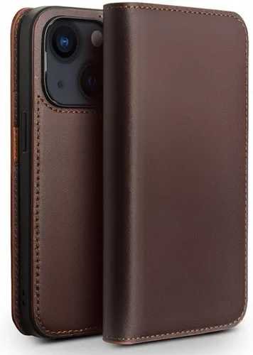 COOVS Funda tipo cartera para iPhone 14/14 Plus/14 Pro/14 Pro Max, funda con cierre magnético de piel auténtica de alta calidad, con bloqueo RFID,