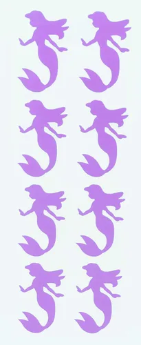 Miniatura 2 de Royal Green Calcomanías de decoración de sirena para niños, artes y manualidades en morado pastel, paquete de 40 Púrpura pastel