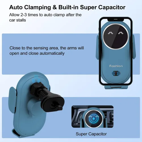 Miniatura 5 de Cargador inalámbrico para automóvil, soporte de teléfono para cargador inalámbrico de automóvil, sensor inteligente, ventilación de aire, soporte