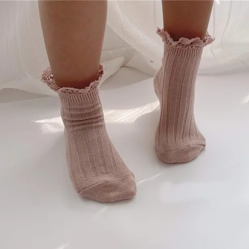 Miniatura 3 de Ashmyova Calcetines vintage de encaje de tobillo para bebés y niñas, paquete de 6