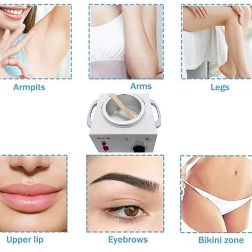 Miniatura 2 de Calentador de cera de una sola olla, máquina de calentador de cera eléctrico profesional, equipo de spa de piel facial con juego de temperatura