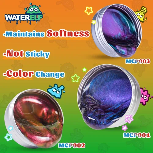 Miniatura 7 de WATERELF Masilla de slime Galaxy para niños, regalo del día del niño, juguetes sensoriales para terapia artística, juguetes para niños y niñas, Rojo