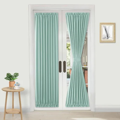 Miniatura 119 de DWCN Cortinas para puerta francesa: cortina térmica con bolsillo para barra para puertas con ventana de vidrio, puertas de cocina y patio
