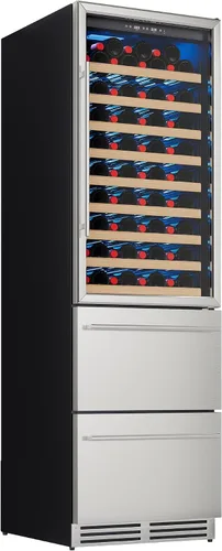 Miniatura 14 de Albott Refrigerador de bebidas - Refrigerador de 24 pulgadas con puerta de vidrio, estantes ajustables y panel táctil LED, diseño bajo mostrador