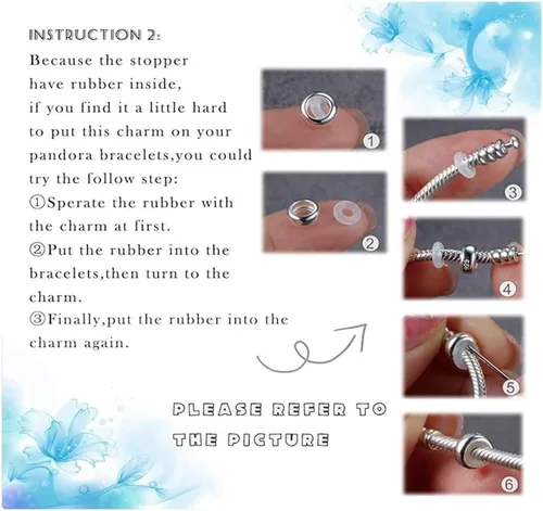 Miniatura 4 de GW Abalorios redondos de plata de ley 925 para pulseras de dijes para mujeres