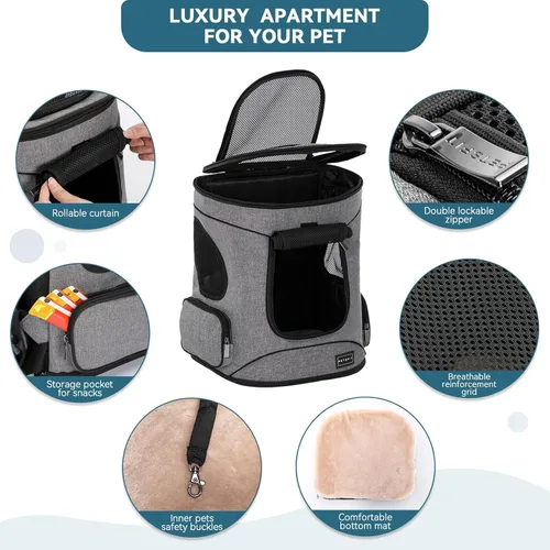 Miniatura 5 de Petsfit: mochila para mascotas con diseño de cojín de cintura mejorado para un mejor ajuste a la cintura, adecuada para gatos y conejos pequeños