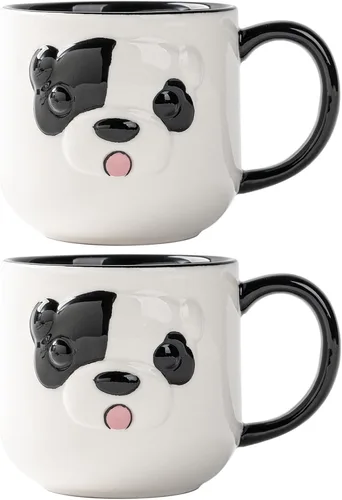 Juego de 2 tazas de café de cerámica de 12 onzas para mujeres y hombres