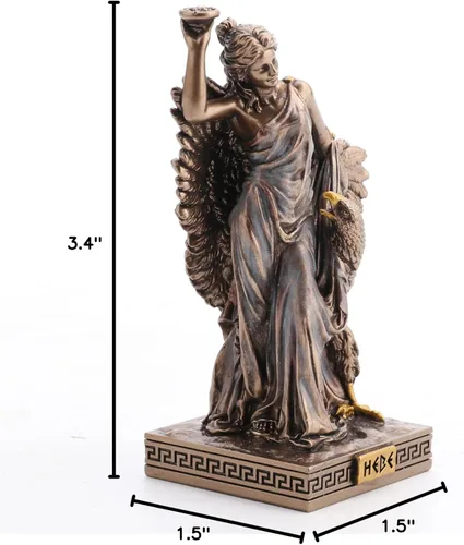 Miniatura 7 de Veronese Design Hebe - Figura de resina de la diosa griega de la juventud pintada a mano con acabado de bronce