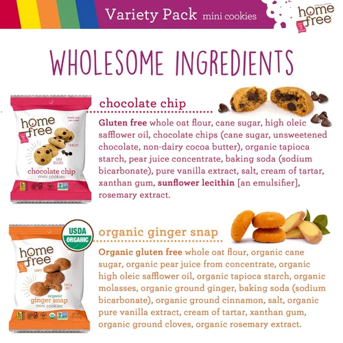 Miniatura 5 de Homefree Paquete variado de mini galletas, sin gluten, sin nueces, vegano, paquetes de bocadillos de galletas, seguro para la escuela y apto