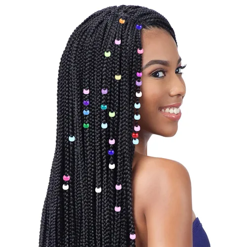 Miniatura 7 de Kit de 1605 trenzas de cabello que incluye 600 cuentas de pony con purpurina de 0.354x0.236 in, 1000 bandas elásticas de goma y 5 cuentas rápidas