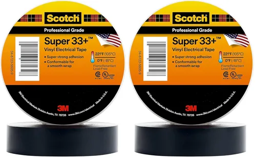 Miniatura 16 de 3M Scotch Super 33+ Cinta eléctrica, 3/4 pulgadas x 76 pies, vinilo de alta calidad para todo tipo de clima, resistente a la abrasión, la humedad