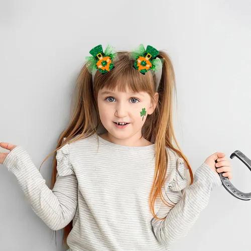 Miniatura 3 de Horquillas para el día de San Patricio, horquillas de trébol, accesorios para el cabello irlandeses, accesorios para el cabello de trébol, lindos