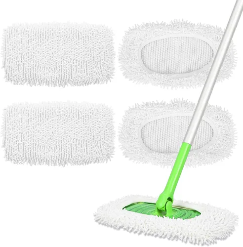 Miniatura 11 de Almohadillas húmedas reutilizables de repuesto para trapeador Swiffer Sweeper – Paños de barrido seco y paños húmedos para limpieza del hogar