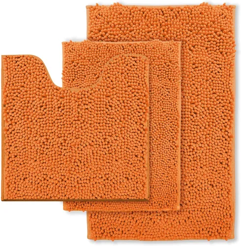 Miniatura 22 de Alfombra de baño azul, súper suave, antideslizante, lavable a máquina, se seca rápidamente, juego de baño ultrasuave de 3 piezas cian-azul