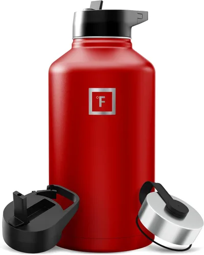 Miniatura 13 de IRON °FLASK Frasco de hidratación para acampar y senderismo con pajilla, botella de agua deportiva de acero inoxidable con aislamiento de boca Dark