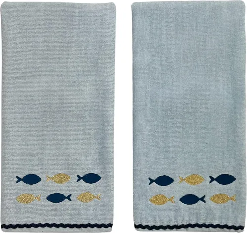 Miniatura 40 de Serafina Home Toallas de mano náuticas para huéspedes: Coastal Love Anchors The Soul, 2 piezas suaves y absorbentes