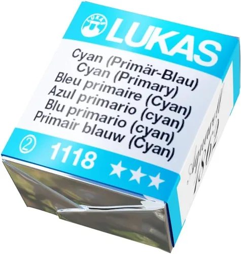 Miniatura 39 de Lukas 1862 Aquarell Artists' - Tubos de acuarela para artistas, color cian (primario), 0.8 fl oz, pintura de acuarela vibrante de grado profesional