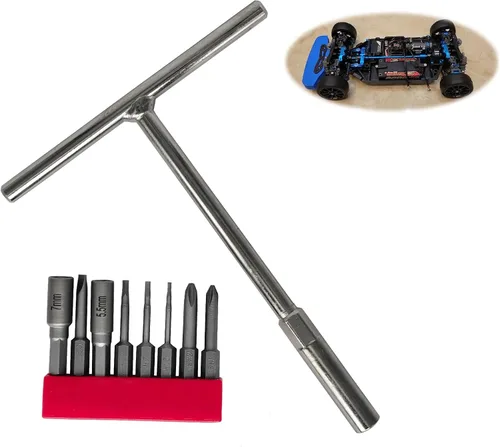 Juego de 8 herramientas de coche a control remoto, brocas JIS y Allen, puntas de destornillador magnéticas de acero S2 con mini llave de vaso con