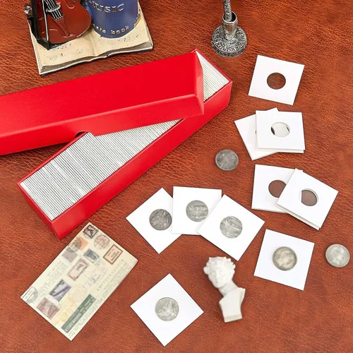 Miniatura 5 de Teling 8 Piezas Caja de Almacenamiento de Monedas Portadores Abatibles de 2x2 pulgadas Caja Suministros para Coleccionistas de Monedas Portadores