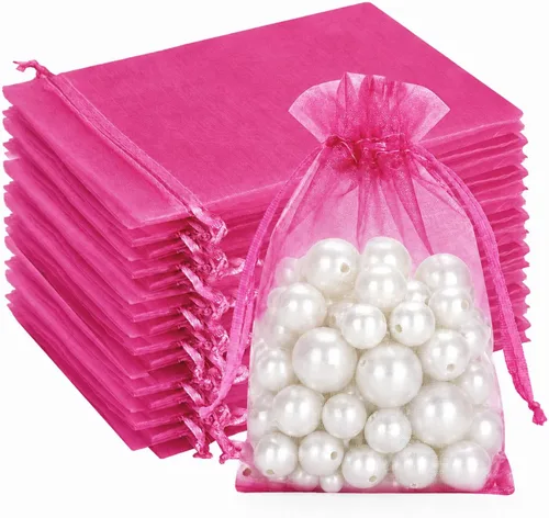 Miniatura 23 de G2PLUS Bolsas de organza moradas de 4 x 6 pulgadas, 100 bolsas de organza con cordón, bolsas de malla transparente para joyas, bolsa de regalo