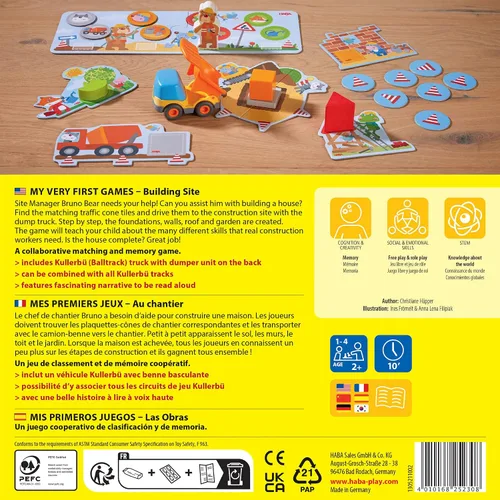 Miniatura 9 de HABA My Very First Games Building Site, un juego de aprendizaje cooperativo para niños, actividades de aprendizaje y juegos para niños de más de 2