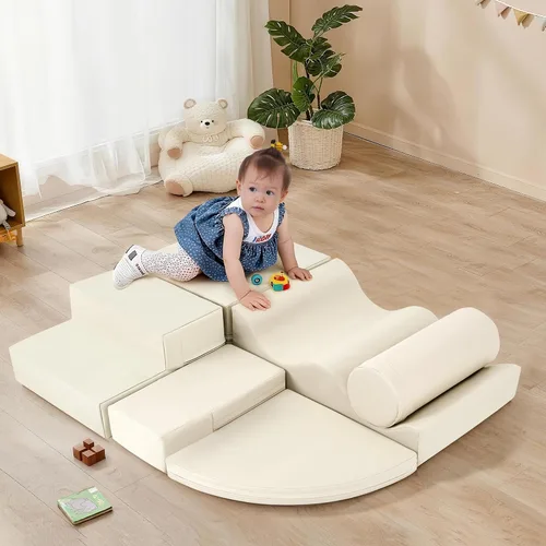 Miniatura 12 de Virubi Juego de actividades suaves de escalada y gateo de 6 piezas, juguetes de escalada para niños pequeños en interiores, escalador de esquina