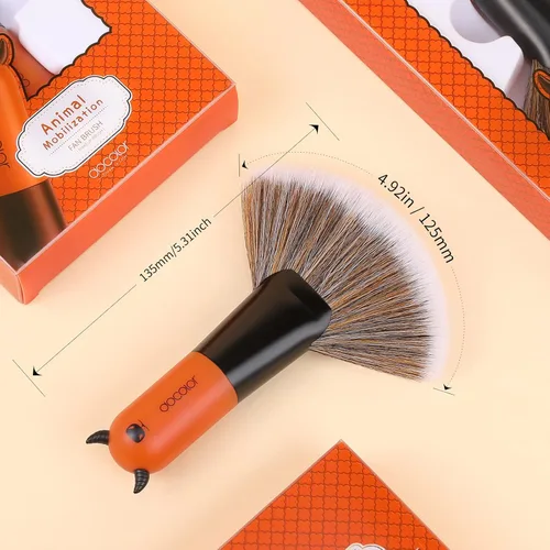 Miniatura 6 de Docolor Brocha profesional para maquillaje facial Kabuki, herramienta cosmética de pelo sintético de alta calidad, cepillo de ventilador Red BULL