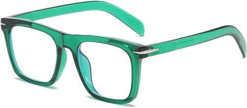 Miniatura 9 de Gafas de bloqueo de luz azul de moda con marco cuadrado para hombres y mujeres, gafas de computadora sin receta, 01 Negro