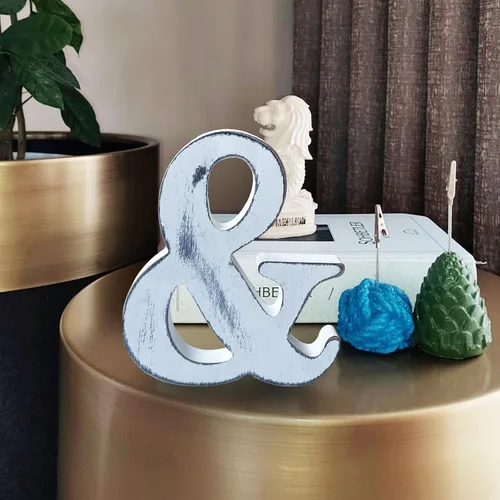 Miniatura 6 de Letras de madera rústica blanca de 6 pulgadas, letras de madera sin terminar para decoración de pared, letras de pie retro blancas blancas