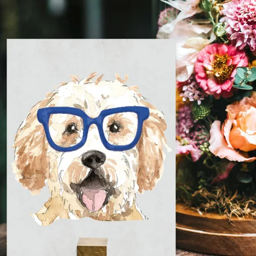 Miniatura 188 de Andaz Press Póster impreso para pared de perro, 8.5 x 11 pulgadas, Bulldog inglés con gafas negras, 1 paquete, regalo de cumpleaños de Navidad, sin