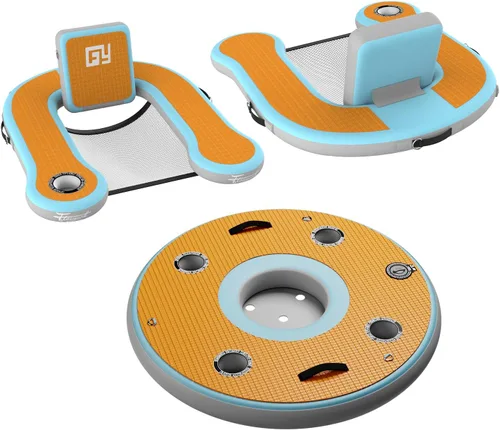 Miniatura 10 de Flotadores inflables para piscina para adultos, barra flotante inflable, portavasos integrado, espuma suave de EVA de 0.472 in, espacio