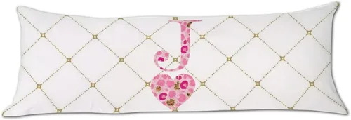 Miniatura 10 de Funda de almohada corporal con monograma del alfabeto y corazón, estampado de leopardo rosa, letra H, almohadas para dormir, funda de almohada larga