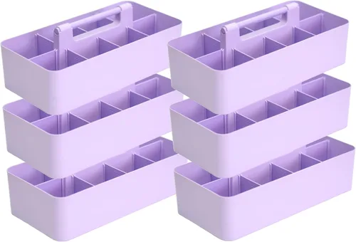 Miniatura 18 de Cesta grande portátil, divisores DIY, 8 compartimentos, organizador para suministros escolares, de oficina, para el hogar y negocios, cesta portátil
