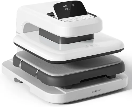 Miniatura 10 de HTVRONT Auto Heat Press 2 - Máquina de prensa de calor para camisetas con presión ajustable y mayor altura de calentamiento, se calienta rápido