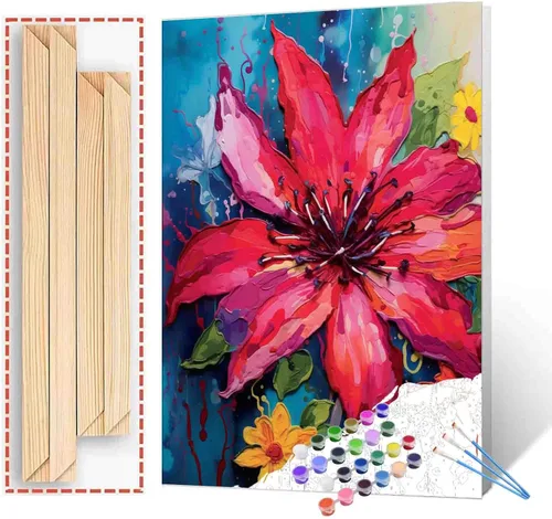 Miniatura 14 de Pintura al óleo DIY pintar por números para adultos principiante flores amarillas pintura por números antiestrés pintura digital al óleo, pintura