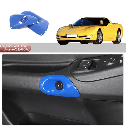 Miniatura 6 de Cubierta para interruptor de puerta de automóvil compatible con Chevy Corvette C6 2005-2013, accesorios de ajuste de botón de interruptor de bisel