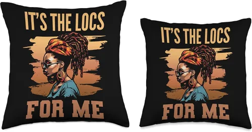Miniatura 3 de Locs Afro Dreadlocks Love Natural Beauty Hair It's the Locs for Me Afro Hair Black American African Girl Throw Pillow, 16x16, Multicolor