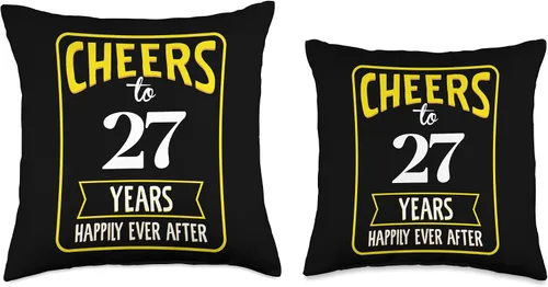 Miniatura 3 de Cheers to 27 years happily ever after Throw Pillow