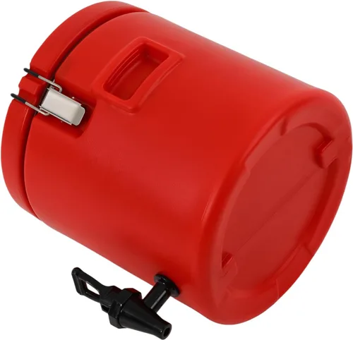 Miniatura 7 de Dispensador de bebidas aislado de 2.6 galones / 10 litros, dispensador de bebidas frías y calientes de acero inoxidable rojo, dispensador de bebidas